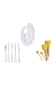 Rich Ponpon Fırça Ve Spatula 20cm Palet 3'lü Set - 1