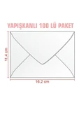 ASİL DOĞAN Zarf 100'lü 114x162 Ebat Mektup Zarfı Para Zarfı Davetiye Zarfı - 2