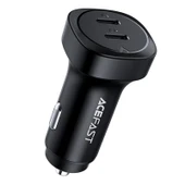 Acefast 72W 2X USB-C 2 Port Hızlı Araç Şarj Aleti Araç Güç Adaptörü iPhone & Android & iPad & MacBook Type-C - B2 - 3