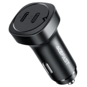 Acefast 72W 2X USB-C 2 Port Hızlı Araç Şarj Aleti Araç Güç Adaptörü iPhone & Android & iPad & MacBook Type-C - B2 - 1