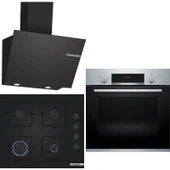 Bosch Siyah 3'lü Ankastre Set 332 ( HBF534ES3T - POP6C6P30O - DWK66PJ60T ) - 1