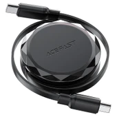 Acefast USB-C to USB-C Makaralı Kablo 60W Güç 0.8 Metre PPS 2.0 - Super Hızlı Şarj - Apple Uyumlu Type-C Şarj Data Kablosu - C13-03 - 3