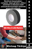 Ultra Güçlü Yapışkan İSG İş Yeri Kaygan Zemin Merdiven Siyah Kaydırmaz Bant 50 Mm X 25 Metre 2 Adet thumbnail 1