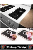 Yanmaz Yapışmaz Kaymaz Ocak Brülor Yağ Kir Koruyucu Kolay Temizlenir Ocak Koruyucu Ped 4'lü Set thumbnail 4