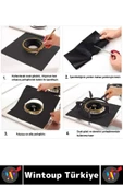 Yanmaz Yapışmaz Kaymaz Ocak Brülor Yağ Kir Koruyucu Kolay Temizlenir Ocak Koruyucu Ped 4'lü Set thumbnail 3