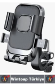 360 Derece Döner Yan Alt Sabitleyici Dikey Yan Kullanım Scooter Motor Bisiklet Gidon Telefon Tutucu thumbnail 4