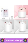 Portatif Sessiz Çalışır Şık Sevimli Kedi Tasarımlı Humidifier USB Şarjlı Oda Hava Nemlendirici 250ML - 4