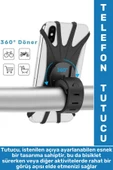Kolay Kullanım 4-6 İnç Telefon Uyumlu Açısı Ayarlanabilir Esnek Silikon Bisiklet Telefon Tutucu thumbnail 1