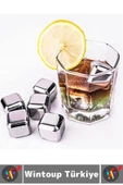 Yıkanabilir Kokteyl İçki Alkol Viski Sulandırmayan Saklama Kutulu Metal Kaplama Buz Taşı 4 Adet thumbnail 2
