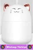 Portatif Sessiz Çalışır Şık Sevimli Kedi Tasarımlı Humidifier USB Şarjlı Oda Hava Nemlendirici 250ML - 3