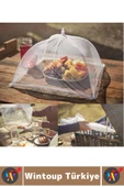 Kamp Piknik Outdoor Rüzgar Toz Sinek Böcek Koruyucu Katlanabilir Pratik Tül Yemek Koruma Şemsiyesi - 4
