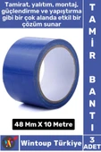 Uzun Ömürlü Su Nem Küfe Dayanıklı Çok Amaçlı MAVİ Montaj Onarım Tamir Bantı 48 Mm X 10 Metre 3 Adet - 1