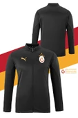 Galatasaray Orijinal Lisanslı 5 Yıldızlı A Takım Tam Fermuarlı Antrenman Üst Siyah Sweat Hediyelik Ahşap Kutulu - 2