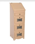 Ahşap Mdf Boyanabilir 5 Bölmeli Telli Çok Amaçlı Dolap - 2