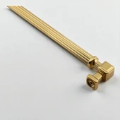 Yeni Talas Çizgili Gold Altın Metal 128 mm 12.8 cm Mobilya Mutfak Çekmece Dolap Kulpu Kulbu Kulpları thumbnail 4
