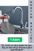 Yüksek Kaliteli Su Tasarruflu Esnek Hortumlu 3 Fonksiyonlu Uzatılabilir Hortumlu Musluk Başlığı - 1