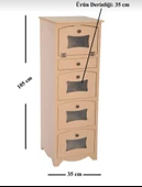 Ahşap Mdf Boyanabilir 5 Bölmeli Telli Çok Amaçlı Dolap - 1