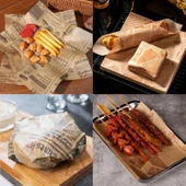 Kendi Desenli Sunum Kağıdı 50'li Vintage Gazete Desen Karışık 35X25 cm 3 Farklı Model thumbnail 1