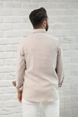 Regular Fit Yaka Düğmeli Yazlık Modal Kumaş Erkek Gömlek thumbnail 10