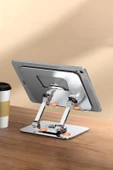 Tablet tutucu, Dönebilen Tablet Standı, Metal Tablet Tutucu,  Katlanabilir Metal Tablet Tutucu, Telefon Tutucu Stant, 4.7-12 Inç - 4