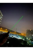 harry Yeşil Şarjlı Lazer Pointer 150km Mesafe Metal Kasa 2 Başlık-Şarj Cihazı-Pil-Anahtar Yakıcı Lazer thumbnail 5