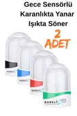 Rabelix Online Marketing 2 Adet Sensörlü Fotoselli Beyaz Led Işık Karanlıkta Otomatik Yanar Çocuk Odası Lambası thumbnail 1