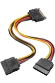 harry 18 Awg Sata Çoklayıcı 15 Pin 1 Erkek 2 Dişi 2 Port Çoklayıcı Y Splitter Hdd Bağlantı Kablosu - 1