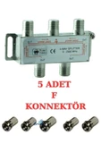 harry 1 Uydu Anteni Ile 4 Tv Bağlayan Uydu Dağıtıcı Sinyal Bölücü Splitter 2500 Mhz+ 5 Adet F Konnektör thumbnail 1