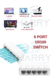 harry 5 Port 10 / 100 Mbit Internet Hub Hup Çoğaltıcı Ethernet Switch Kablo Dağıtıcı Splitter thumbnail 1