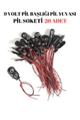harry 20 Adet Kablo Konnektörleri Arduino İçin  9v Pil Başlığı Kablolu 9 Volt Pil Soketi 9v Pil Yuvası thumbnail 1