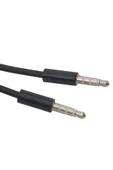 harry 1 Metre Müzik Ses Kablosu 3.5 Mm 4 Boğumlu Erkek/erkek Metal Başlıklı Stereo Aux Kablo thumbnail 1