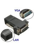 harry 2 Adet Tak Çalıştır VGA Extender RJ45 CAT5/CAT6/CAT7 Uzatıcı Çevirici thumbnail 2