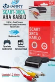 harry Lcd Tüplü Tv Televizyon Uydu Bağlantı Kablosu Scart 3 Rca Video Audio 3 Tos Uydu Dvd Kablo 1.2mt - 1