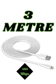 harry 3 Metre Hızlı Şarj Kablosu  Uyumlu Usb To Lightning 5/ 5s/ 6/ 6s/ 7 / Plus / Se 1 2 3 Uyumlu thumbnail 1