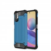 KNY Xiaomi Poco M3 Pro Kılıf Ultra Korumalı Çift Katmanlı Armour Case Mavi - 1