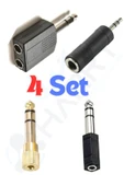 harry 4'Lü Takım Piyano,Gitar,Org,Anfi için Uyumlu 3.5mm to 6.3mm-6.3mm to 3.5mm Çeviri Dönüştürücü thumbnail 1