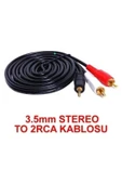 harry 3.5 Mm Stereo To 2rca Kablosu Aux Tos Ses 1.5 Mt Kablo Sound Audıo Erkek Ara Kulaklık Standart thumbnail 1