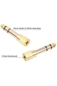 harry Piyano-Gitar-Anfi Amfi Gold 6.3mm Erkek 3.5mm Dişi Adaptör Stereo Kulaklık Mikrofon Dönüştürücü thumbnail 2