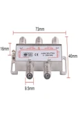 harry 1 Uydu Anteni Ile 4 Tv Bağlayan Uydu Dağıtıcı Sinyal Bölücü Splitter 2500 Mhz+ 5 Adet F Konnektör thumbnail 2