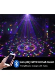 harry Yeni Küre Disko Topu Müzik Çalar Renkli Lazer Işıklı Bluetooth Sese Duyarlı Işıklar Disko Parti Işığ thumbnail 5