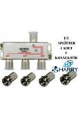 harry 1/3 Splitter 5-2500 Mhz Sinyal Bölücü + 4 Adet F Konnektör thumbnail 1