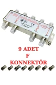 harry 1 Uydu Anteni Ile 8 Tv Bağlayan Uydu Dağıtıcı Sinyal Bölücü Splitter 2500 Mhz+ 9 Adet F Konnektör thumbnail 1