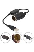 harry Çakmaklık Fişi Çevirici Çakmak Dönüştürücü USB 2.0 5 Volt 2 Amper To 12 Volt 0.8 Amper - 1
