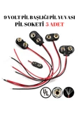 harry 5 Adet Kablo Konnektörleri Arduino İçin  9v Pil Başlığı Kablolu 9 Volt Pil Soketi 9v Pil Yuvası thumbnail 1