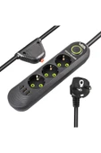 harry VEA 3'LÜ 1.5 METRE KABLOLU 3 USB'Lİ SİYAH AKIM KORUMALI PRİZ BAKIR  Uyumlu KABLO HARİCİ GÜÇ ANAHTARI thumbnail 3