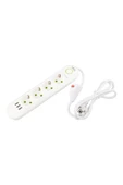 harry VEA 4'LÜ 1.5 METRE KABLOLU 3 USB'Lİ BEYAZ AKIM KORUMALI PRİZ BAKIR KABLO HARİCİ GÜÇ ANAHTARI - 3