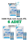 harry 6 Adet 1600 Mah Ni Mh Aaa Şarj Edilebilir 1.2 Volt Standart Ince Kalem Pili (ŞARJLI KUMANDA PİLİ) thumbnail 1