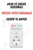 harry Tekli Priz Yüksek Gerilim,Akım ve Çocuk Korumalı Priz 3520 Watt 15 Amper Aşırı Akım Koruması thumbnail 1