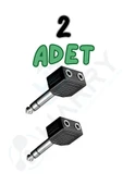harry 2 Adet 6.3mm Stereo Gitar Jak-2 Dişi Aux 3.5mm Anfi Amfi Çevirici Dönüştürücü Kulaklık Çoğaltıcı thumbnail 1