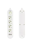 harry VEA 4'LÜ 1.5 METRE KABLOLU 3 USB'Lİ BEYAZ AKIM KORUMALI PRİZ BAKIR KABLO HARİCİ GÜÇ ANAHTARI - 4